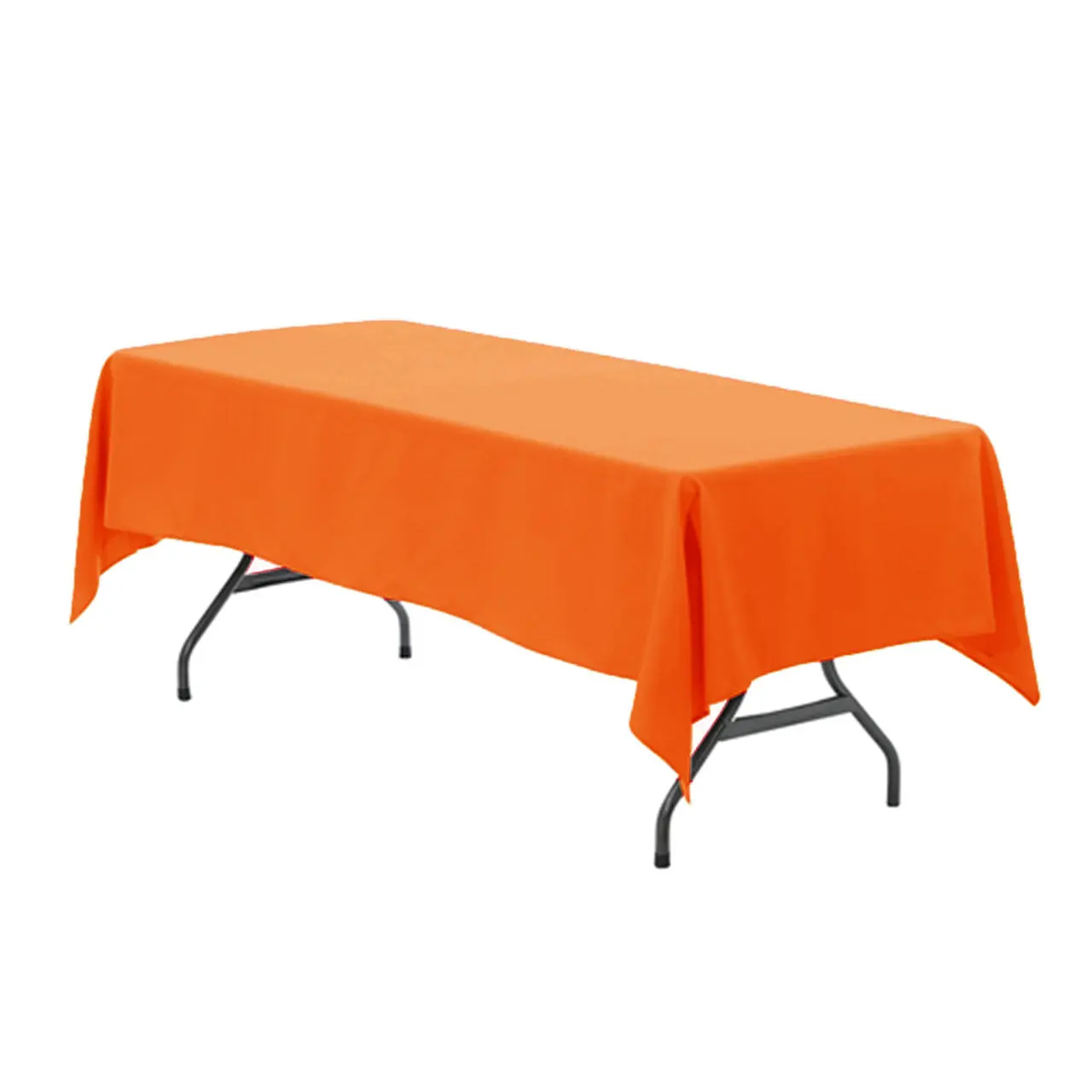 60 x 126 inch Polyester Rectangular Tablecloth Orange