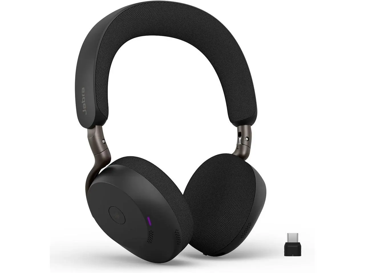 Jabra Evolve3 75 On-Ear Wireless Bluetooth Headset with Microphone for Work, USB-C, AI Voice Call Technology, Advanced Active Noise Cancellation, 22-Hour Battery, Microsoft Teams Certified, Black