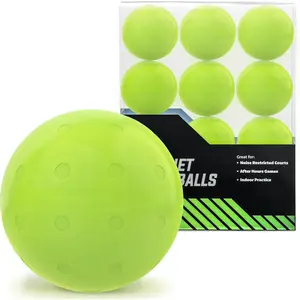 Q-Foam Pickleballs - Quiet Foam Balls for Indoor or Outdoor Practice - 12 Pack