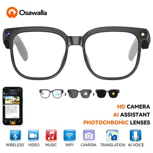 AI Smart Glasses with Camera,8MP Camera Glasses,1080P Anti-Shake Video Recording, Real Time Translation,AI Voice Assistant,Object Recognition,Bluetooth Sunglasses for Men Women(Photochromic Lenses)。