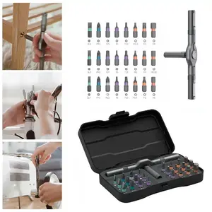 25pcs 24 in 1 Ratchet Wrench Screwdriver Set, Magnetic Bits, Color-Coded Storage, Ergonomic Non-Slip Handle, Portable Tool Kit for Household, Electronics & DIY Enthusiasts