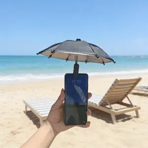 New Outdoor Phone Stand Sun Umbrella with Small Clip, Suitable for Outdoors Beach Photography Video Car Mount UV Protection Anti-Glare