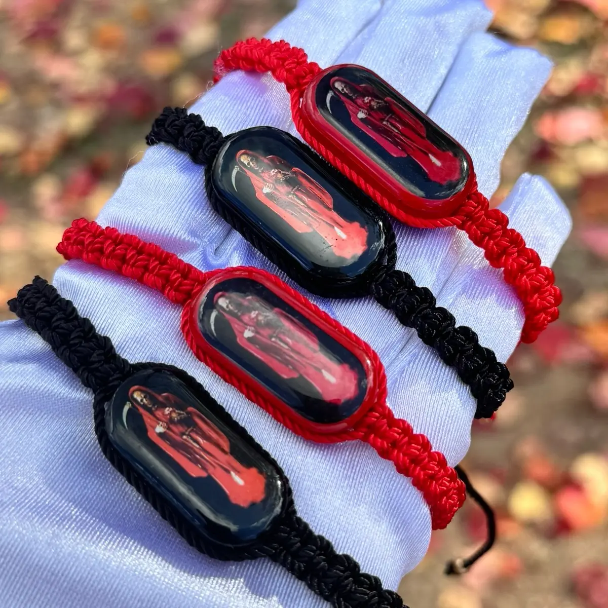 Santa Muerte Image Nylon Bracelet for Men and Women