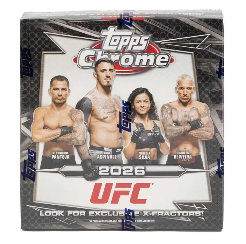 Topps Chrome UFC 2026 Sport Trading Card Box - Exclusive X-Fractor Parallels Included