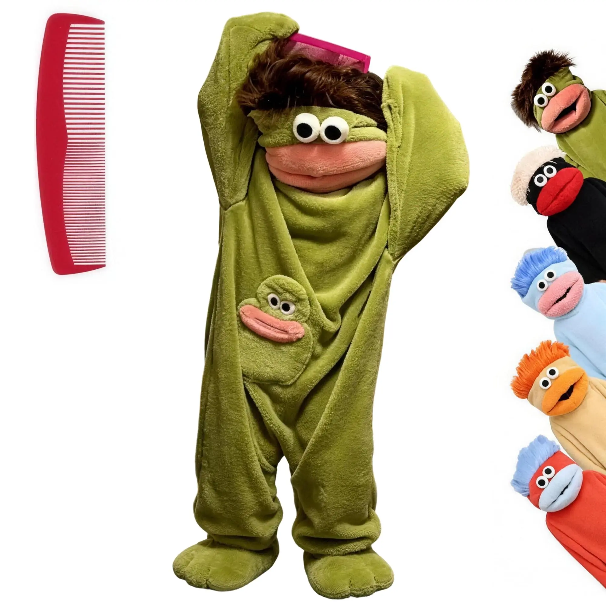 Big Mouth Monster Onesie Silly Monster Onesie Plush Onesie Pajamas Cozy Home Loungewear (No Shoes Included)