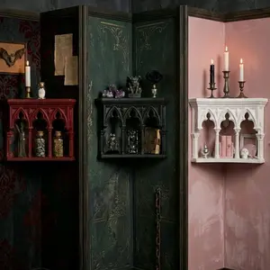 Gothic Decor Cathedral Design Trendy Corner Storage Shelf for any Room