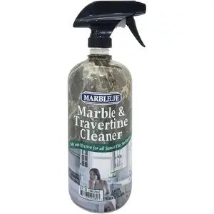 Marble and Travertine Cleaner, Natural Stone & Terrazzo Liquid Cleaner, Shower & Tile Surface Care, Floor, Walls & Countertop Cleaner and Degreaser, 32 oz