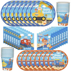 Blippi Vehicle Party Tableware Classic Set for 16 Guests