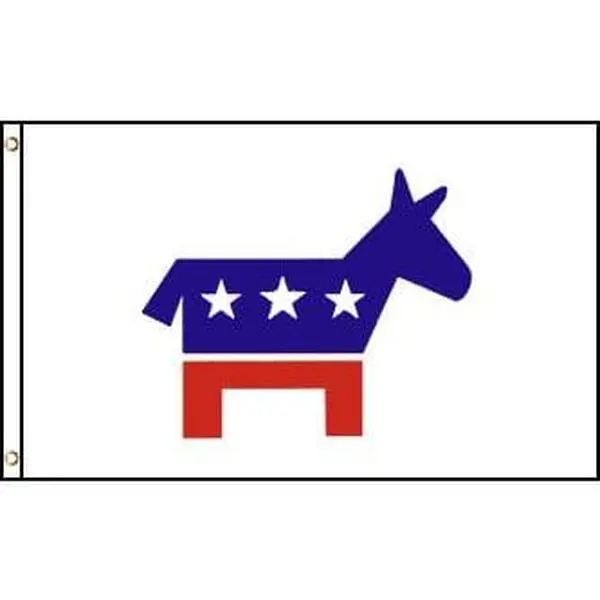 3x5ft Dye-Subbed Democrat Flag, Polyester Print Banner with Header Tape for Home & Festive Party Backdrops