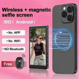 Magnetic Phone Vlog Selfie Monitor Screen, 1080P Wireless Recording, Using Phone Rear Camera for Selfie Vlog Live Stream TikTok, Compatible with iPhone and Android Adjustable Bluetooth content creator kit tripod