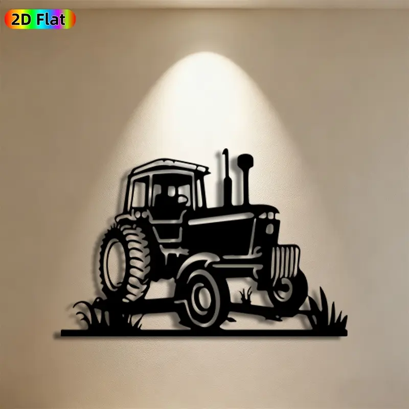1pc Tractor Metal Wall Art, Vintage Tractor Statue Mural, Ideal Gift for New Year, Easter, Farmhouse Decor Enthusiasts, Rust-Resistant Metal Wall Decor Wall Sculptures, Perfect for Garden Wall & Farm Fence, Charming Rural-Themed Metal Wall Decor