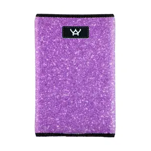 212 MAIN Men's Minimalist Credit Card Wallet - 1173 Portable Stylish Slim Front Pocket Wallet, Purple Glitter, Modern, Portable Wallet