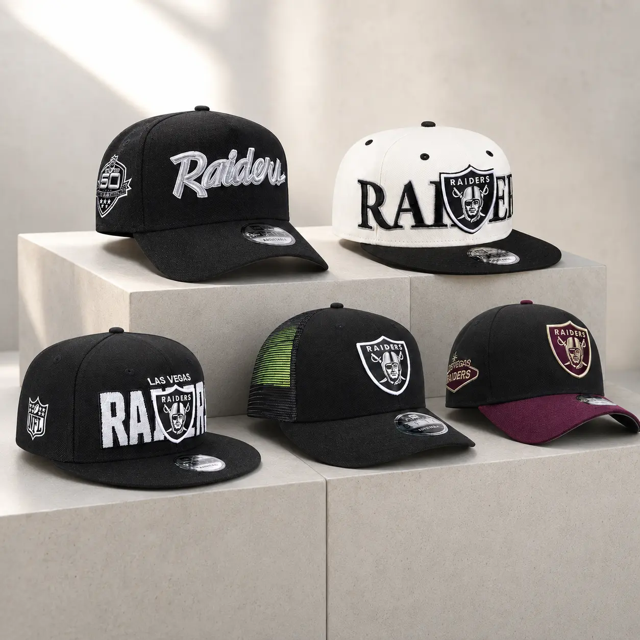 New Era 9FORTY A-Frame Las Vegas Raiders Adjustable Cap, Premium Unisex Snapback Baseball Hat for Men and Women, Urban Streetwear & Casual Game Day Style