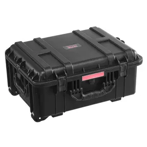 VEVOR Weatherproof Hard Case, Heavy Duty Protective Dry Box Case with Pre-Cut Foam, Wheels & Retractable Pull Handles for Travel, Hunt, Military, Tactical, IP67 Waterproof Case for Cameras(57x45x28)
