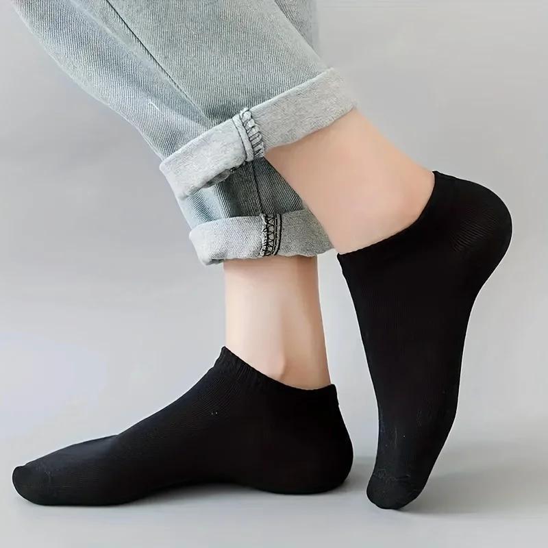 10/20/40 Pairs Solid Socks Soft Lightweight Low Cut Ankle Socks Bulk Black White Grey Men Women Stockings Hosiery Menswear Beige Plain scrunch socks Anklesock Tubesocks