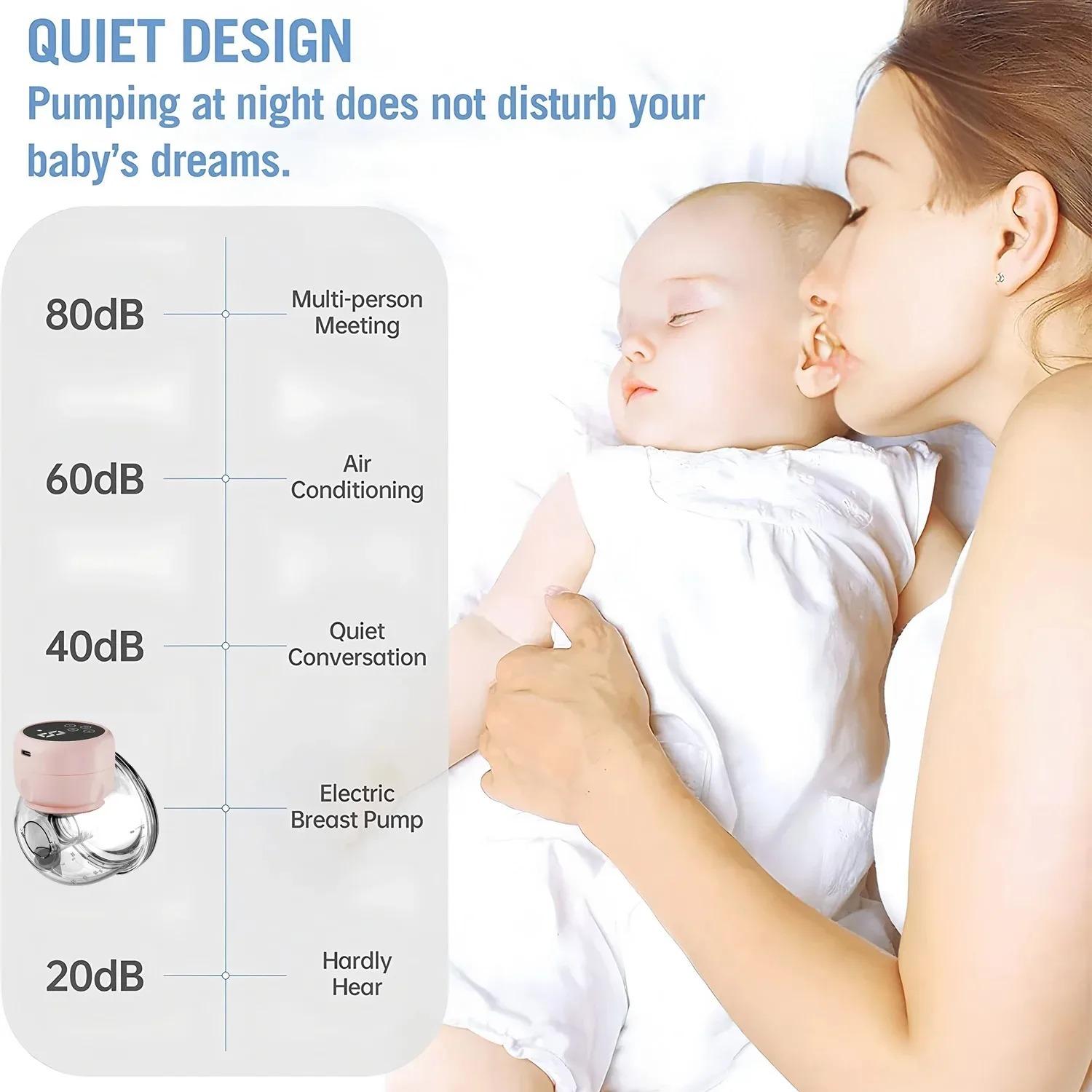 Wearable Electric Breast Pump Hands-Free Portable Quiet Breast Milk Pump for Moms Comfort Design