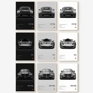 Vintage Racing Car Wall Art Supercar Canvas Prints for Men's Rooms Dorms & Offices Aesthetic Decor Bedroom Office Pictures