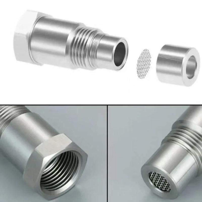 Automotive Oxygen Sensor 1/2/4 Pack Mini Oxygen Catalyst Sensor M18X1.5 For Automobile Silver Stainless Steel Car Accessories 2-Pack