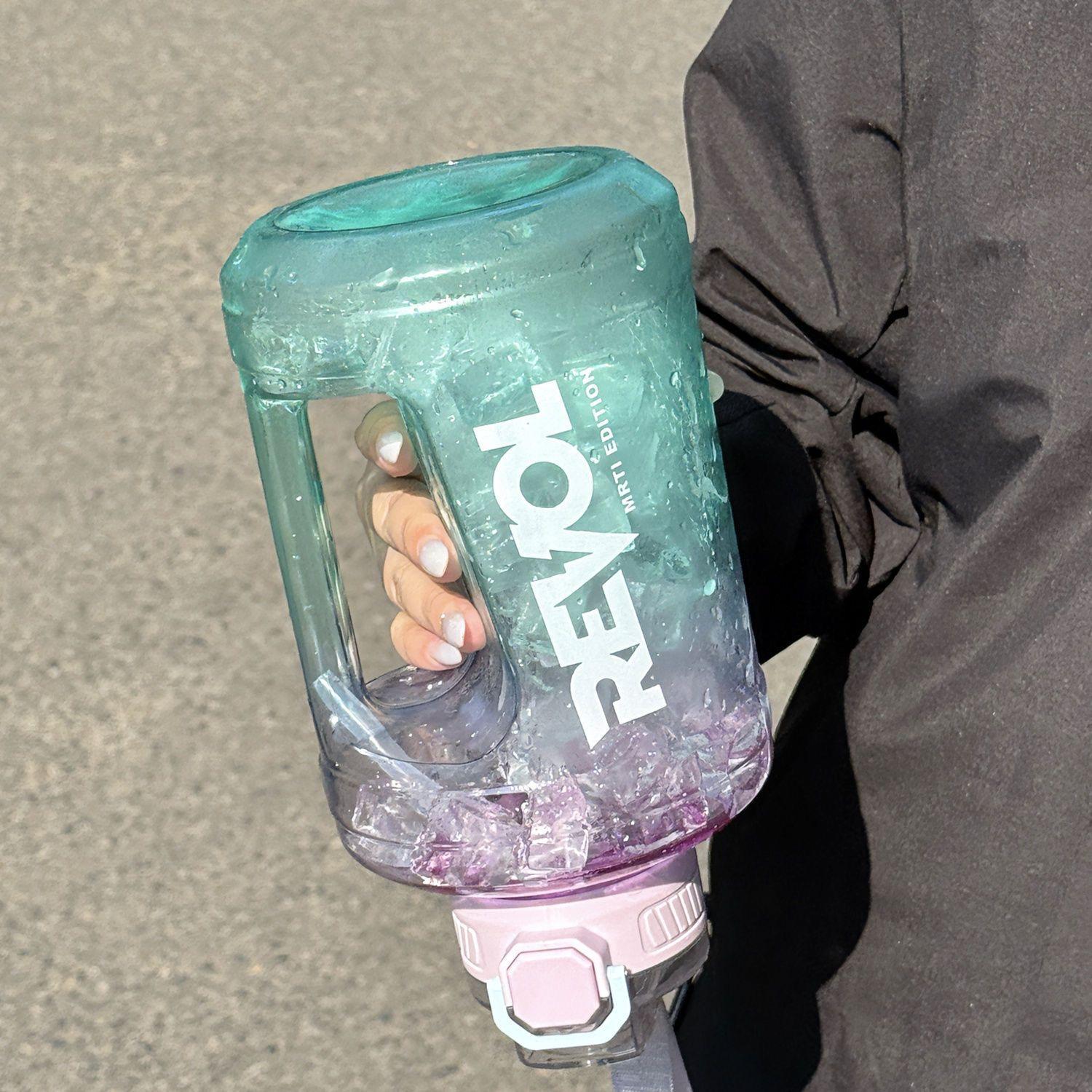 1600ml Leakproof Sports Water Bottle with Straw and Handle, Large Hydration Container for Gym Workout, Outdoor Camping & Daily Use