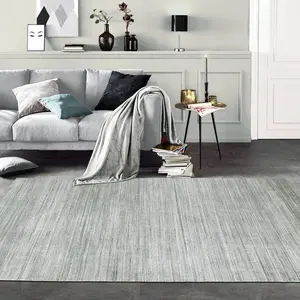 Multi Size Tone on Tone Gray Hand Knotted Tibetan Omre 100% Wool Modern & Contemporary Oriental Area Rug