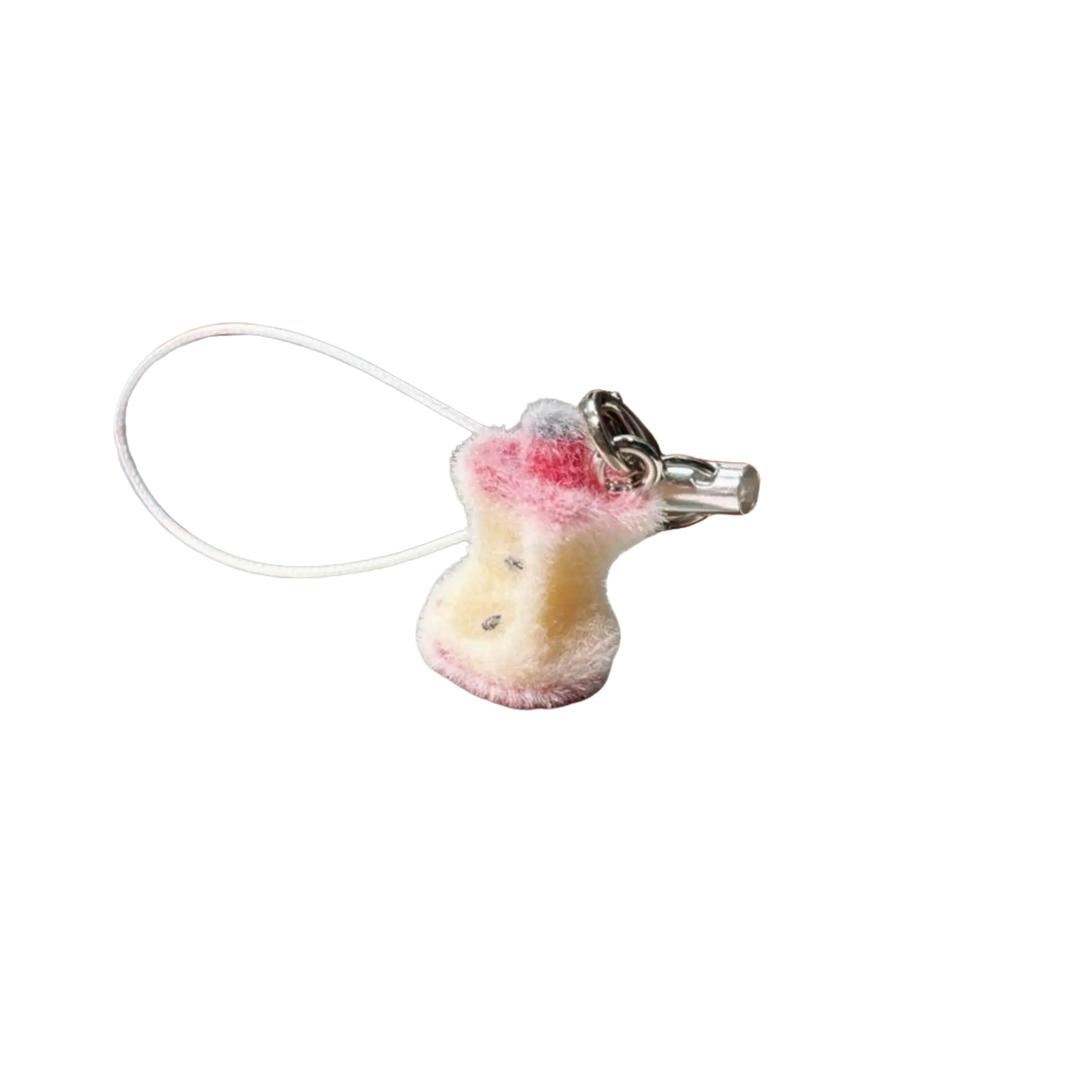 Flocked Love Heart Apple Charm - 3D Cartoon Food Design Apple Core Pendant, Fashion Accessory for Bag & Phone Charms, Sports & Outdoor Protective Gear Accent