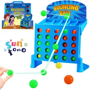 Suntomo Bounce Balls Shots Game, 4 In a Row Ball Bounce Game, Connect Four Jumping Ball Game Bounce off Party Game, Funny Ball Tabletop Game Toys for Adults and Kids, Child Interaction Board Game Educational Toy for Family Travel Outdoor