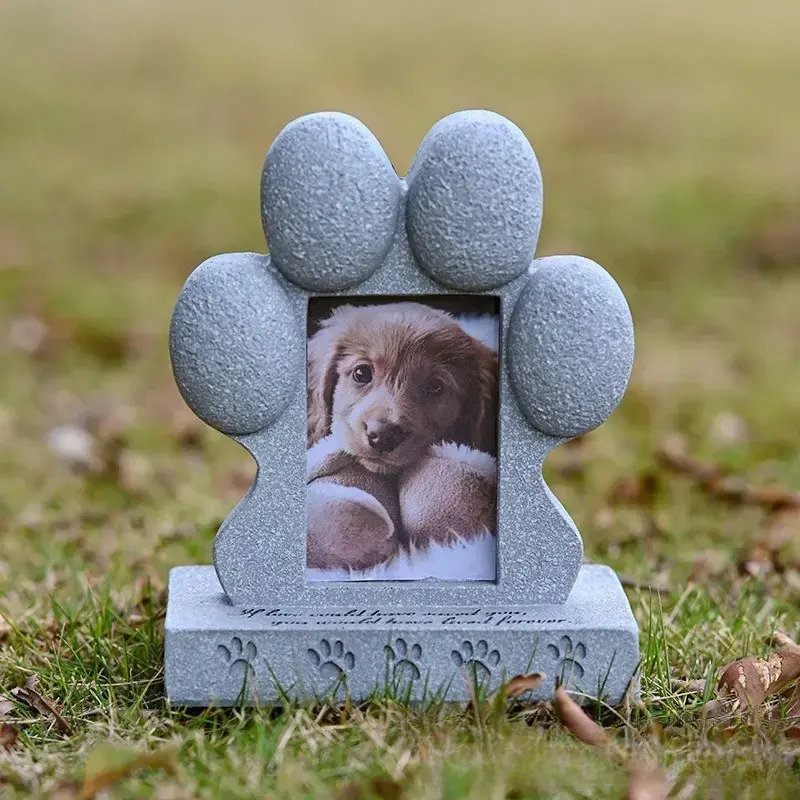 Creative Resin Pet Dog Memorial Stone, Realistic Animal Grave Marker, Decorative Keepsake, Tribute Sculpture, Funeral Ornament