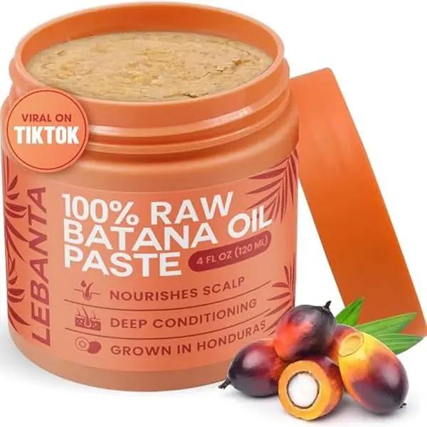 LEBANTA Raw Batana Hair Oil for Hair Growth and Thickening, 100% Pure Organic Unrefined Paste from Honduras, Cold-Pressed Scalp Mask for a Natural Scalp Care Routine, 4oz, Haircare, Hair Oiling Routine