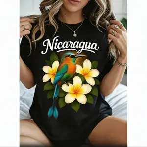 100% cotton Unisex Nicaragua Guardabarranco Sacuanjoche Torogoz 505 Nicoya Flor T-Shirt