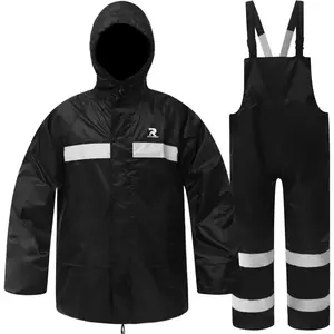 Rain Suits for Men Waterproof Fishing Rain Jacket Bib Pants Lightweight 3-Piece Rain Gear