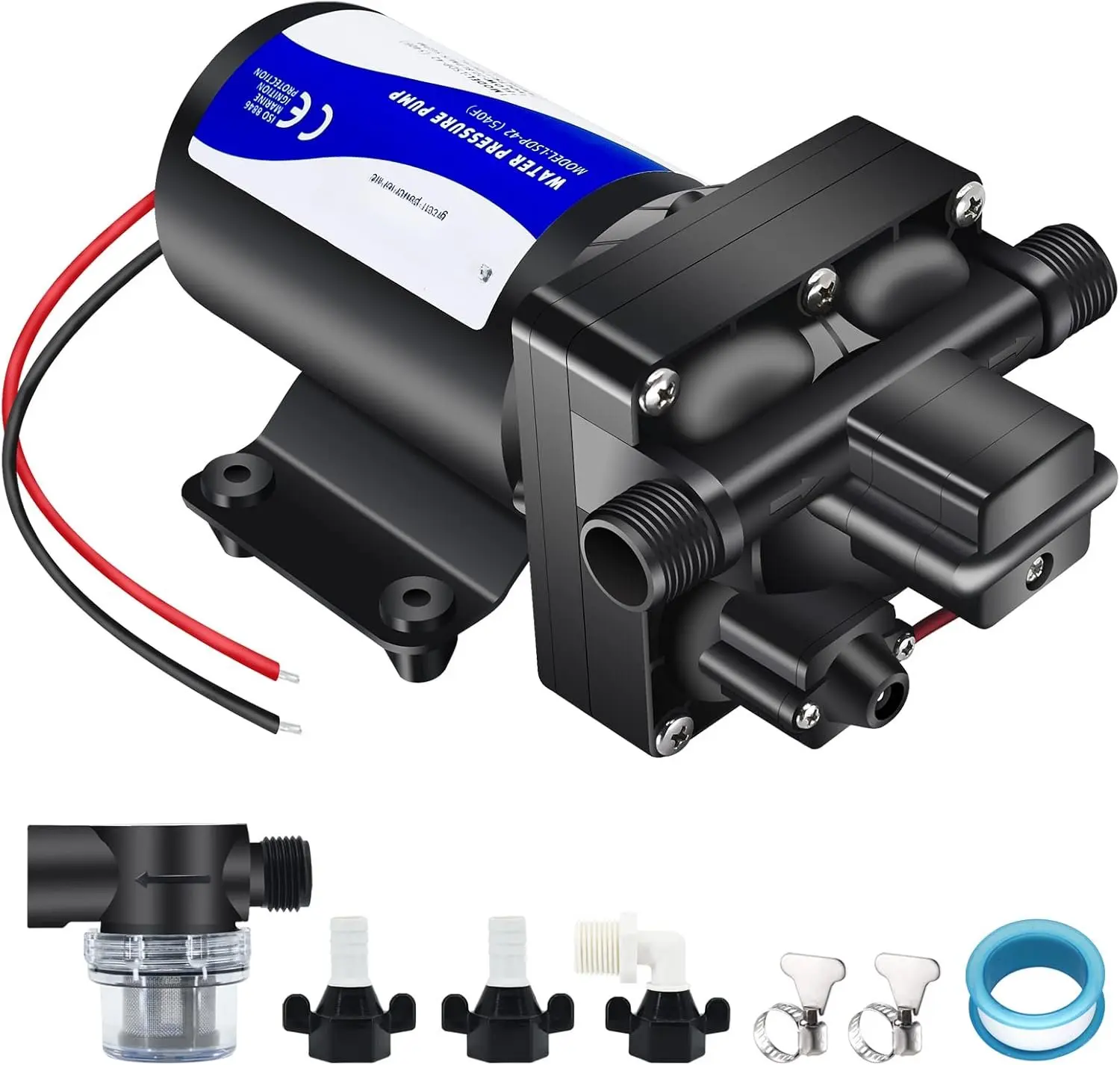 12V DC RV Fresh Water Pump 5 GPM  Increase Booster Pump 70 PSI Transfer Pump Self Priming on Demand Water Pump Diaphragm Pump Washdown Pump for  Inline Water Pump