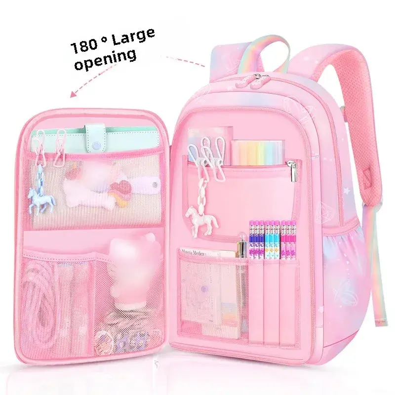 Refrigerator Door Pink Princess Schoolbag Students Female Super Lightweight Large Capacity Anti-splashing Water Large Capacity
