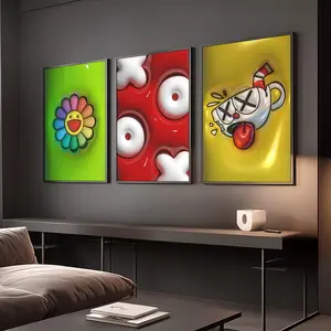 Set of 3 Colorful Wall Art, HypeBeast Room Decor, Game Room Wall Art, Trendy Poster Set, Cool Wall Art, Wall Decor Men