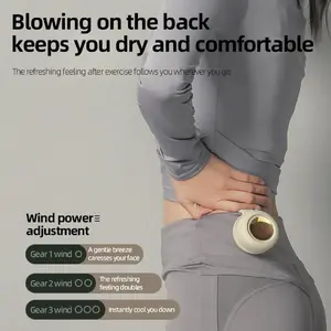 Portable Handheld Turbo Fan Usb Fan Clip Fan Silent Mini Bladeless Electric Fan, Wearable Belt Fan Rechargeable 3-speed Suspended Waist Fan, Suitable for Outdoor & Travel & Office, Personal Cooling Fan, Adjustable Speed Fan, Quiet Cooling Fan