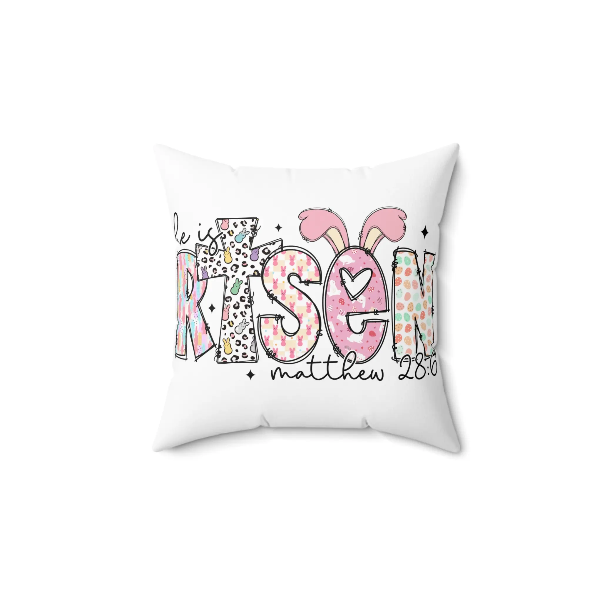 He is Risen square throw pillow Throw Pillow Christian Pillow Christian Decor Easter pillow Decor Religious Decor