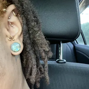 PAIR Labradorite Natural Stone Single Flare Plugs Organic Gauges Body Jewelry