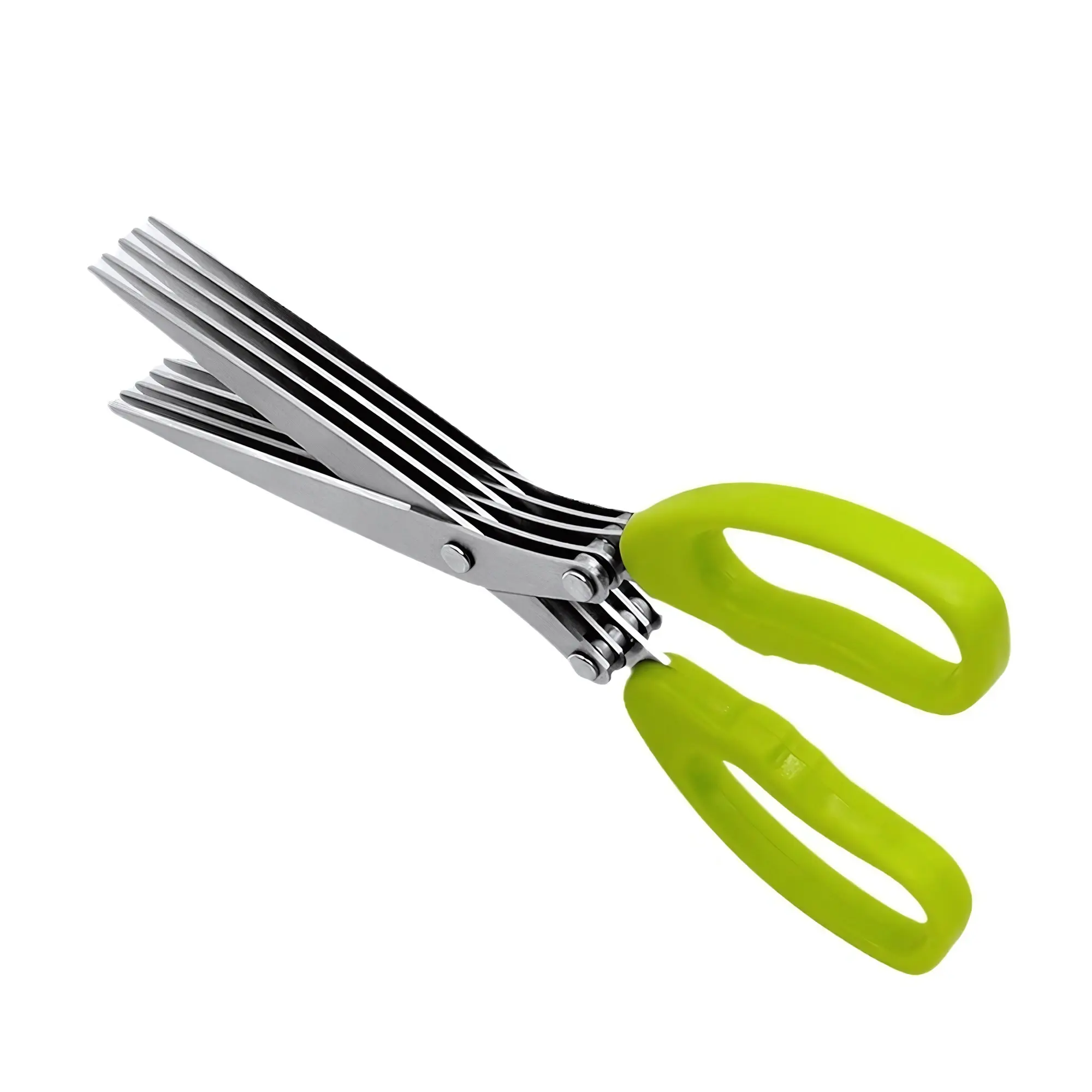 Camp Kitchen Stainless Steel Herb Scissors Set - 1-Count 5-Layer Coriander Shears, Rust-Proof Multi-Edge Design, Easy-to-Clean Residue Removal Utensil, Birthday Gifts for Men