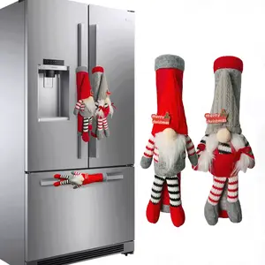 Festive Christmas Gnome Refrigerator Door Handle Covers - Kitchen Appliance Decor for Fridge, Microwave & Dishwasher - Perfect Holiday Party Favors Ornaments Decoration , christmas gifts