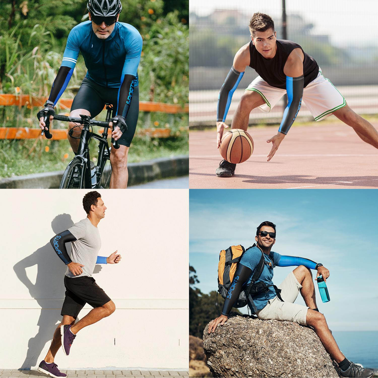 4Pairs Cooling Arm Sleeves  Summer UV Sun Protection Outdoor Sport Arm Cover Men Women