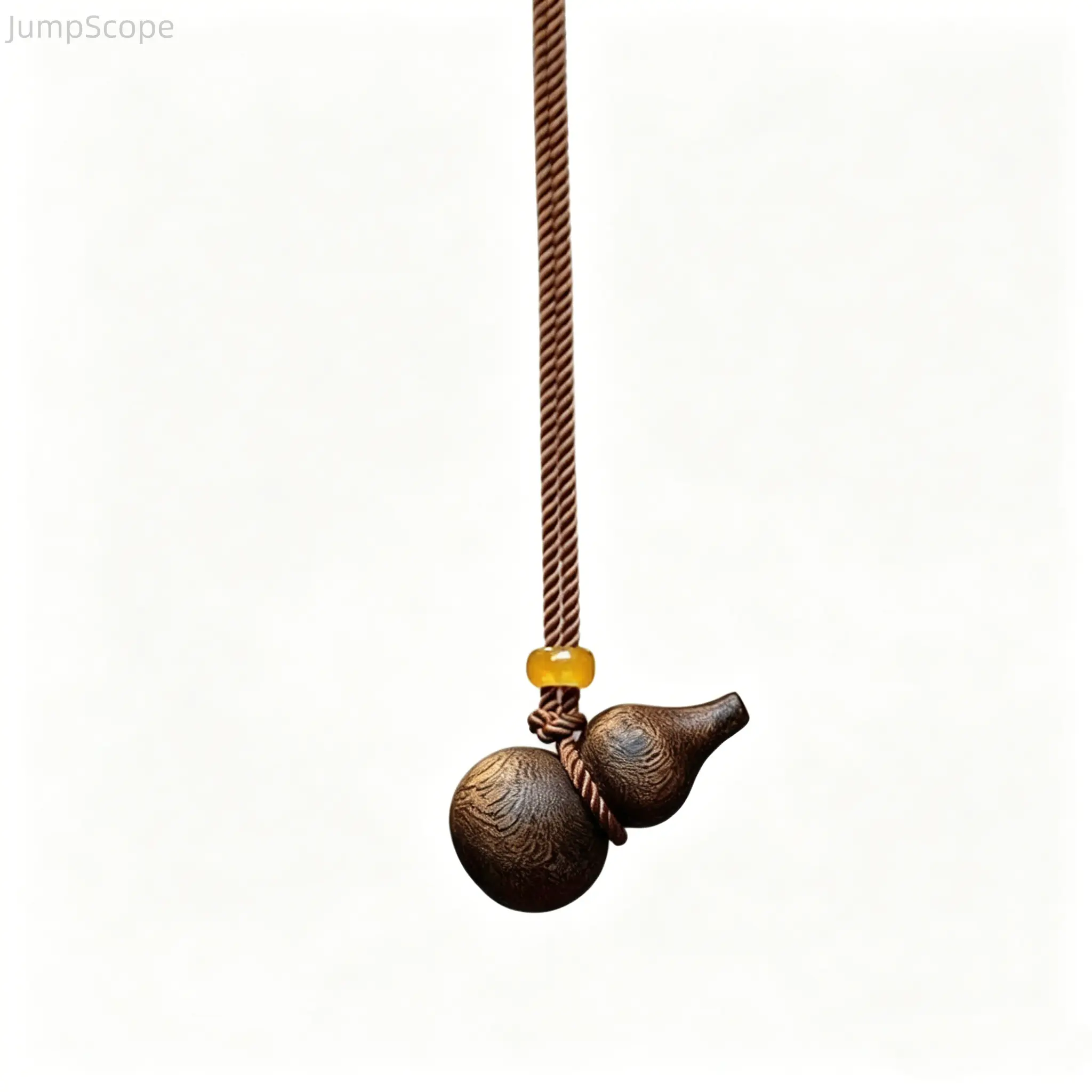 Natural Agarwood Gourd Pendant Necklace, Hand Carved Calabash Long Sweater Chain, Vintage Lucky Feng Shui Wood Amulet for Men & Women