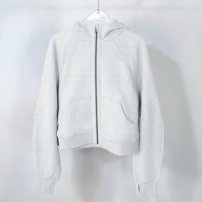 Grey white 034 fleece hoodie