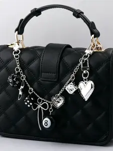 Black 8 Classic Odd-shaped Dice Billiard Keychain Pouch, Mobile Phone Pendant Cherry Pool Ball Pouch Chain, Stylish and Versatile, Exquisite Gift for Her, Bag Charms