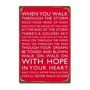 Liverpool Fc 'you'll Never Walk Alone' Tin Sign, Metal Decor, Wall Sign & Poster, Sports Fan Gift, Home Decoration