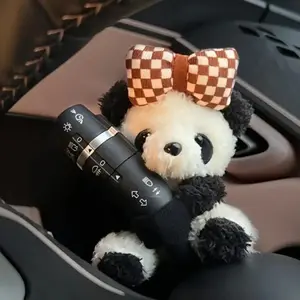 Cute Panda Design Car Gear Shift Cover, Car Gear Shift Protector, Car Interior Decoration Accessories for Women & Girls, Car Interior Accessory