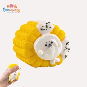 Handmake Cute Seal Shaped Corn Animal Taba Squishy Bam Squishy Slow-Rise Food Grade Silicone Stress Relief Squeeze Toy 100g 5.5x5.5x4cm Desk Fidget Splat Bear Gift ideal