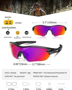 Polarized Sports Sunglasses for Men, Women, and Youth - Ideal for Baseball, Running, Fishing, Tennis, Golf, Cycling, and Driving Motor , Multiple Colors - TAC UV400 TR90 sporty sunglasses youth sunglasses football glasses sport bluetooth cyclingshades