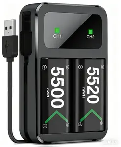 Xbox One Controller Battery Pack, 2x5520mWh Fast Charging USB Xbox Rechargeable Battery Pack Charger Station for Xbox Series X|S/Xbox One/Xbox One S/Xbox One X/Xbox One Elite Controller