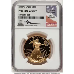 Modern Bullion Coins (2003-W Proof Gold Eagle 1 oz John Mercanti)