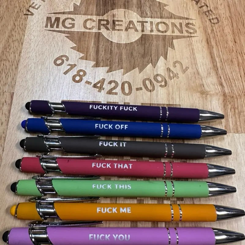 F-Bomb Pen Pack - Assorted Colors with "FUCK" Phrases, Includes Multiple Pens, Ideal for Creative Writing and Expression