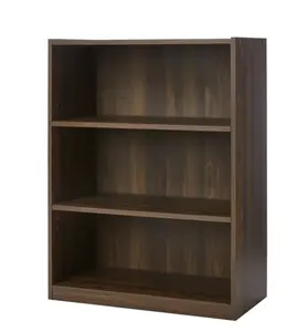 Canyon Walnut 3-Shelf Bookcase with Adjustable Shelves
